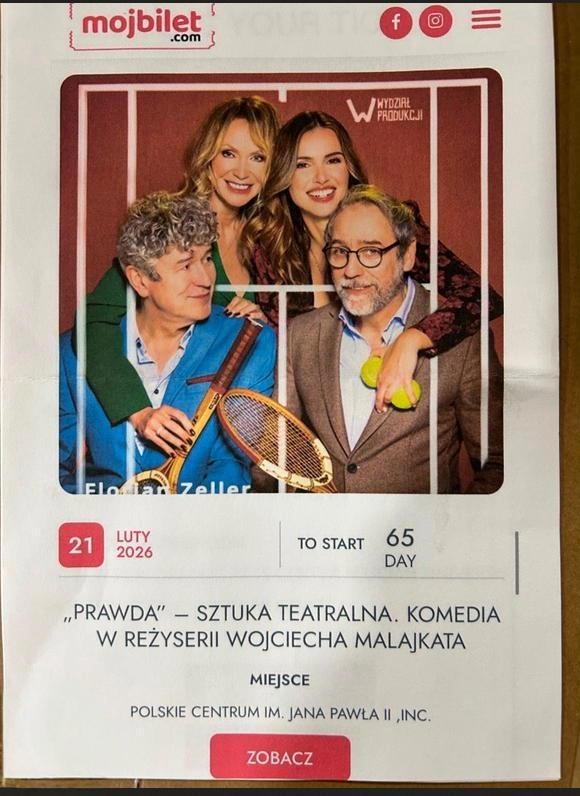 Teatr: 2 bilety na 14 lutego 2026 - 50% zniżki, miejsca przy scenie!