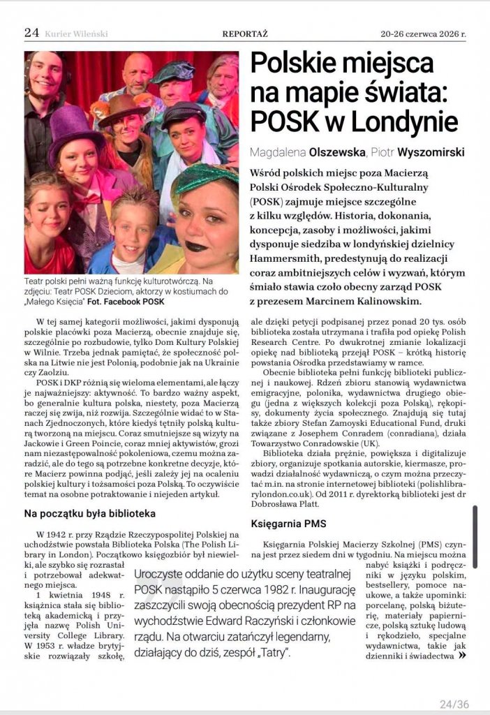 Polskie miejsca na mapie świata: POSK w Londynie