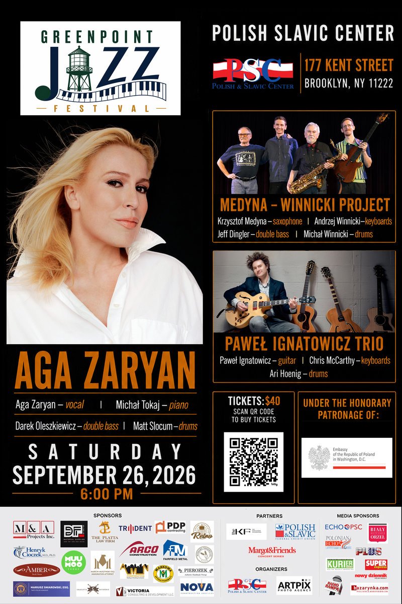 Aga Zaryan returns to the USA – September 26, 177 Kent Street