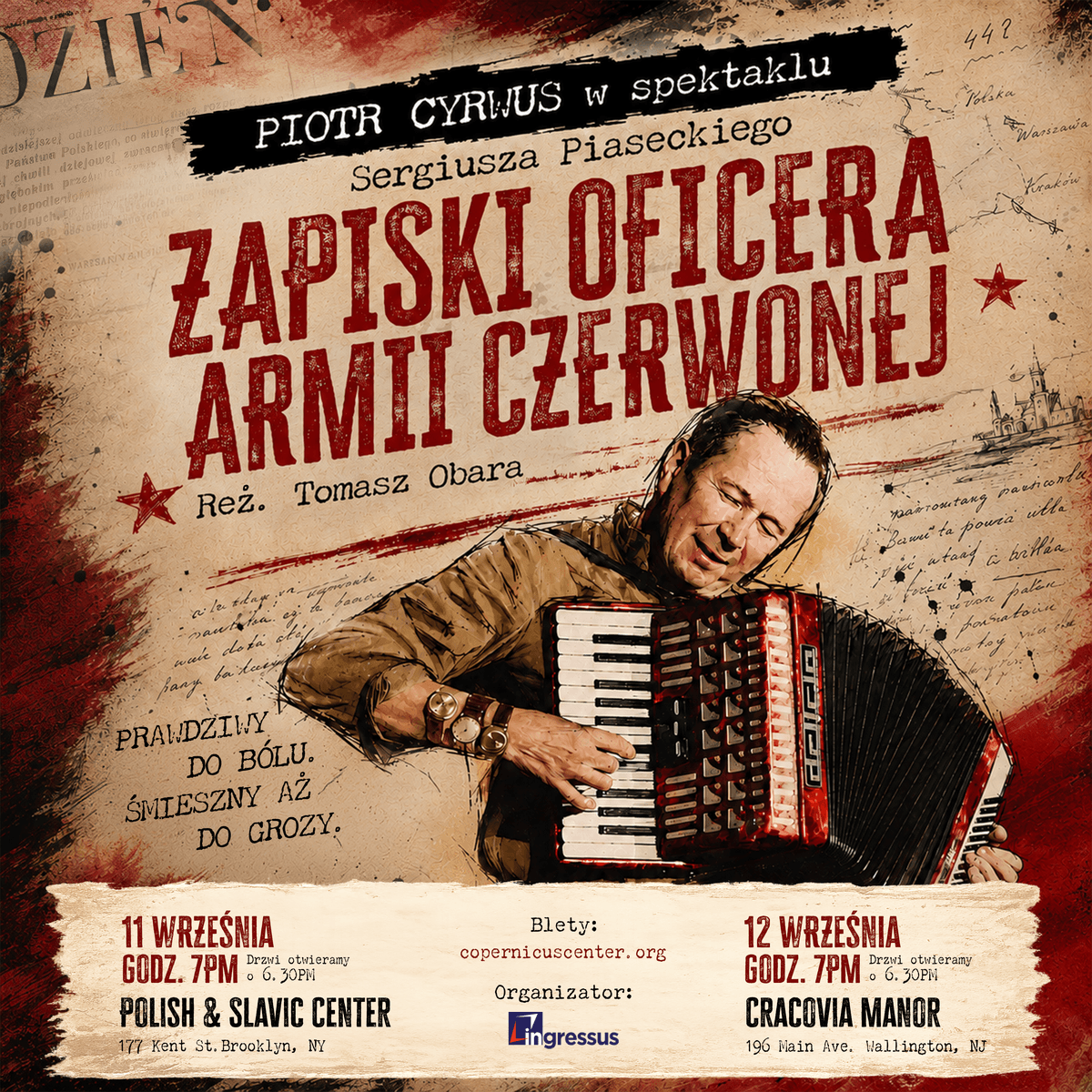 Zapraszamy na spektakl : Zapiski Oficera Armii Czerwonej, 11 września, 177 Kent St., 6:30 pm