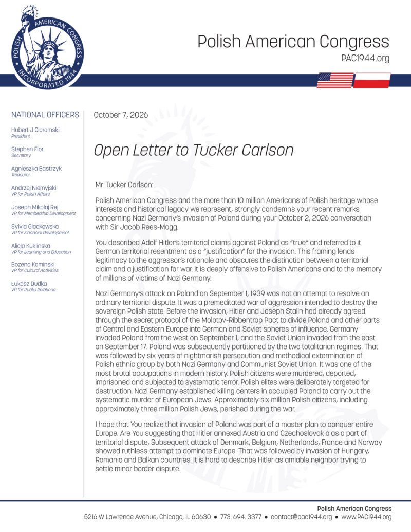 List otwarty do Tuckera Carlsona