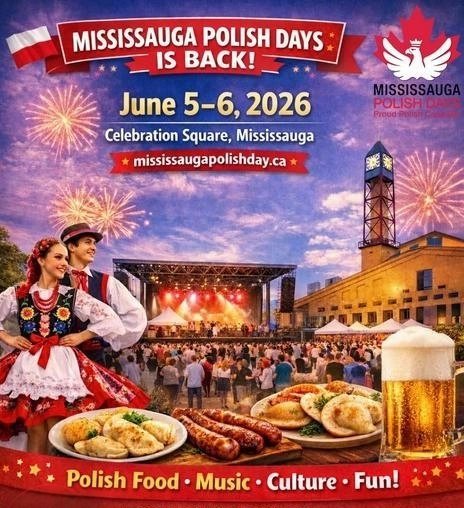Mississauga Polish Day powraca 5-6 czerwca 2026, Celebration Square, Mississauga