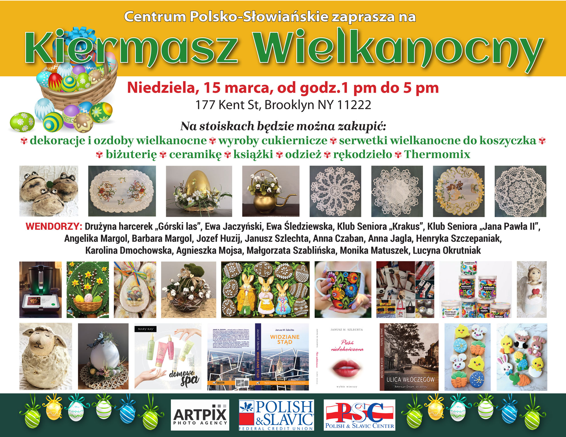 Kiermasz Wielkanocny, Niedziela 15 marca, 1-5PM, 177 Kent Street