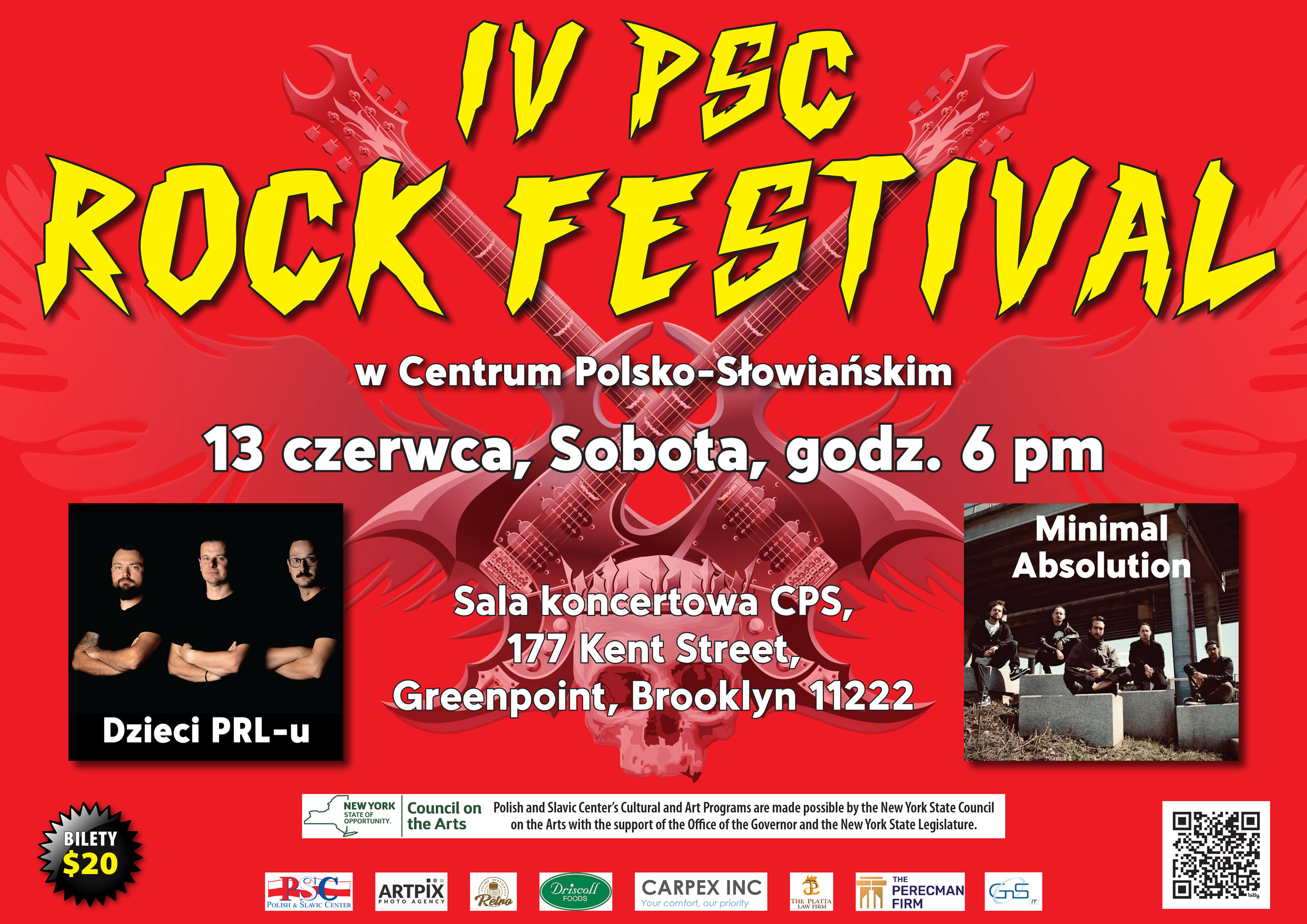 Zapraszamy na IV PSC Rock Festival: Sobota 13 Czerwca, 6 pm, 177 Kent St
